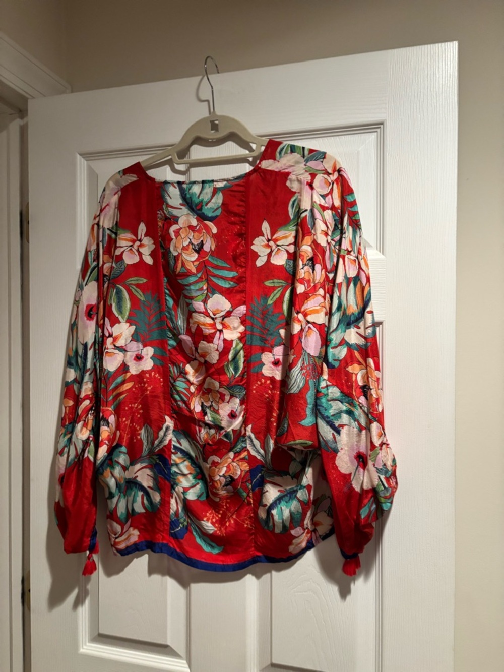 Johnny Was Red Floral Top - Picture 8 of 12